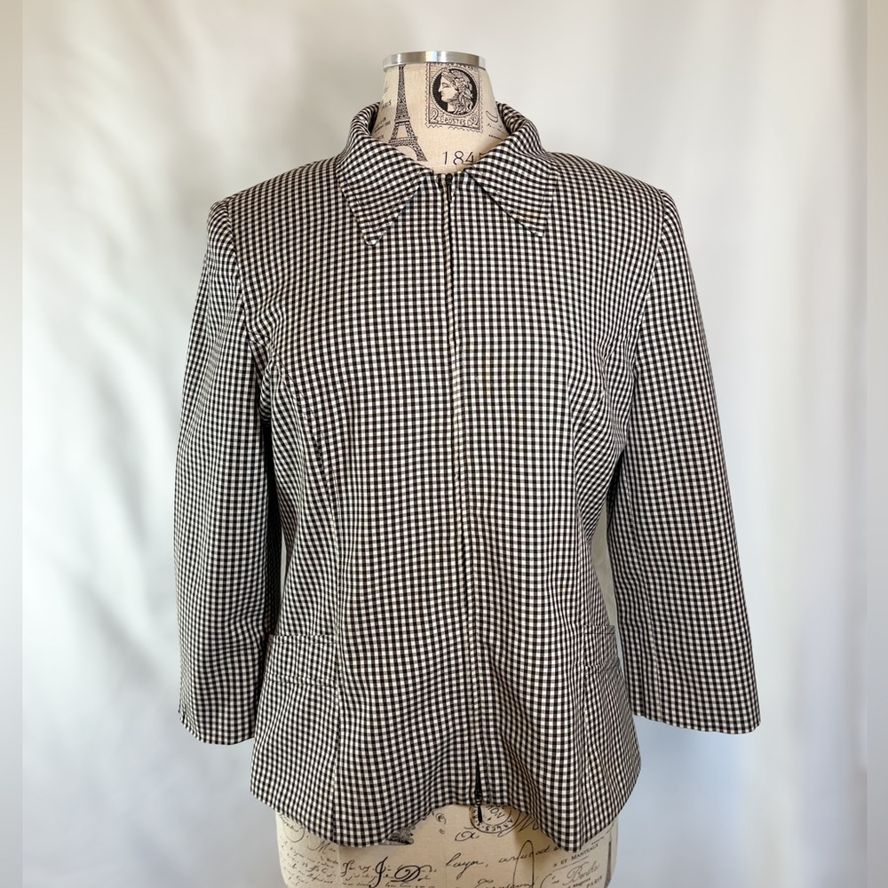 Tribella Vintage Black and White Jacket 3/4 Sleeve for Women